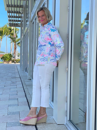 POST CARDS OF LOVE ZIPPER TOP - Cathys Place