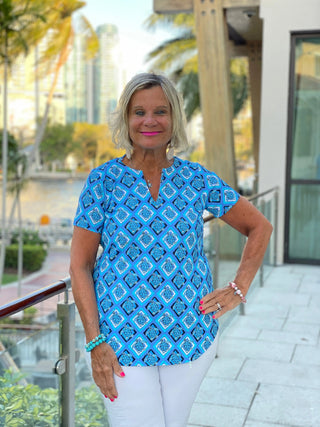 BAHAMA BLUE TURTLE SHORT SLEEVE LULU-B