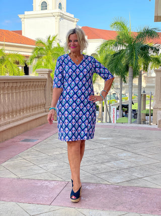 PINEAPPLE VACA ELBOW DRESS LULU-B