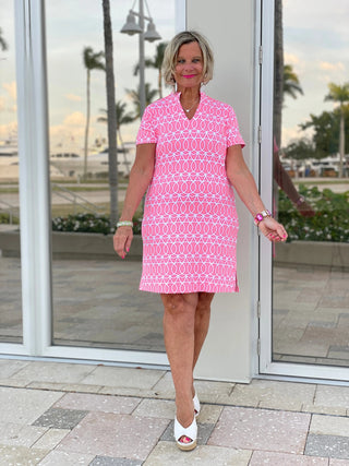 CANDY PINK SHORT SLEEVE DRESS LULU-B