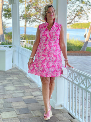 PINK LANE COLLAR DRESS - Cathys Place