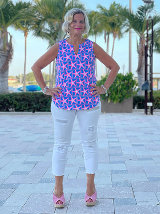 PINK STARFISH BEACH SLEEVELESS - Cathys Place