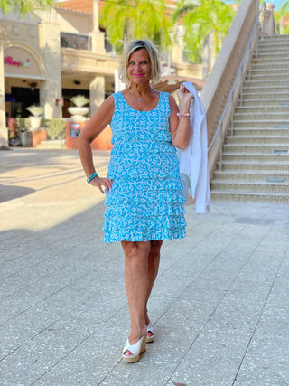 OCEAN MILE LAYERED RUFFLE DRESS - Cathys Place