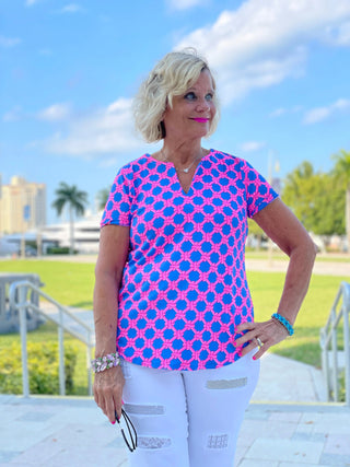 PINK SPADE SHORT SLEEVE TOP - Cathys Place
