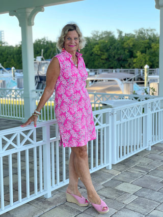 PINK LANE COLLAR DRESS - Cathys Place