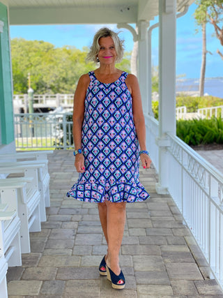 PINEAPPPLE VACA HALTER  RUFFLE LULU-B