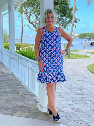 PINEAPPPLE VACA HALTER  RUFFLE LULU-B