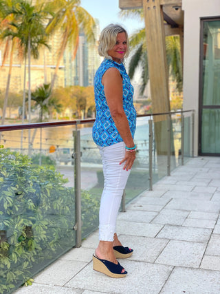 BAHAMA BLUE SLEEVELESS ZIPPER LULU-B