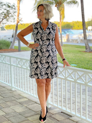 NAUTICAL  LANE COLLAR DRESS - Cathys Place