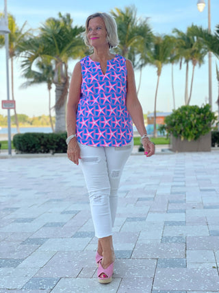 PINK STARFISH BEACH SLEEVELESS - Cathys Place