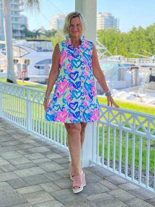 SECRET LOVE HEARTS RUFFLE DRESS LULU-B