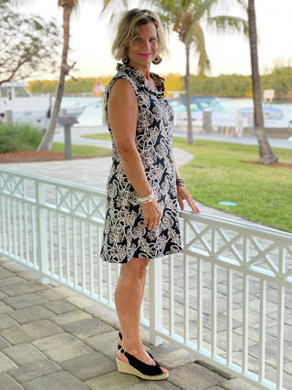 NAUTICAL LANE RUFFLE DRESS - Cathys Place