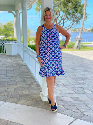 PINEAPPPLE VACA HALTER  RUFFLE LULU-B