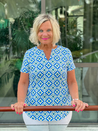 AQUA DIAMONDS SHORT SLEEVE LULU-B