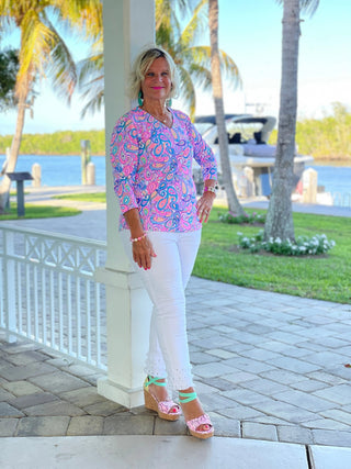 CAROLINA PAISLEY V NECK LULU-B