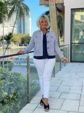 KEY WEST NAVY SEERSUCKER JACKET LULU-B