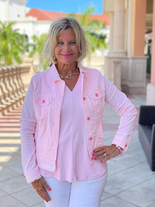 KEY WEST PINK SEERSUCKER JACKET LULU-B