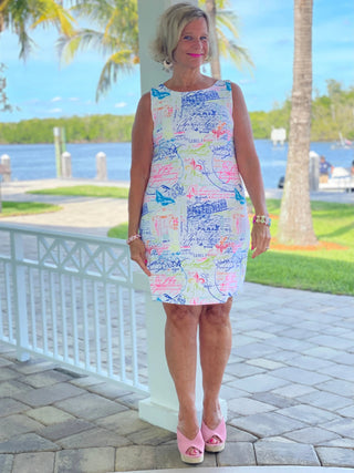 POST CARDS OF LOVE SHIFT DRESS - Cathys Place