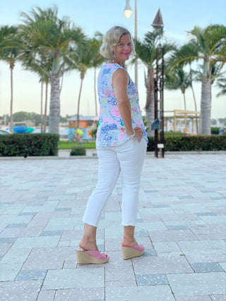 POST CARDS OF LOVE SLEEVELESS TOP - Cathys Place