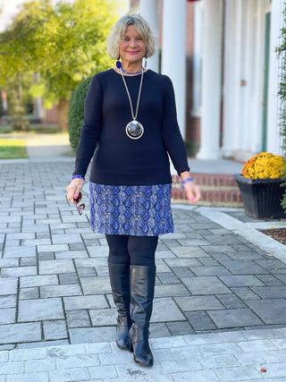 LULU-B PUFFER NAVY FAUX FUR JACKET LULU-B