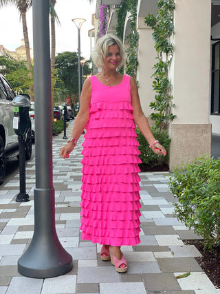 HOT PINK CHA CHA MAXI DRESS LULU-B