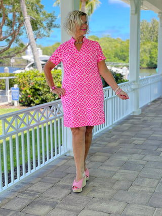 PINK DIAMONDS SHORT SLEEVE DRESS LULU-B