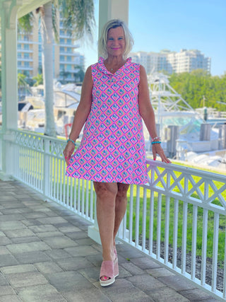 PALM TREE SIESTA RUFFLE DRESS LULU-B