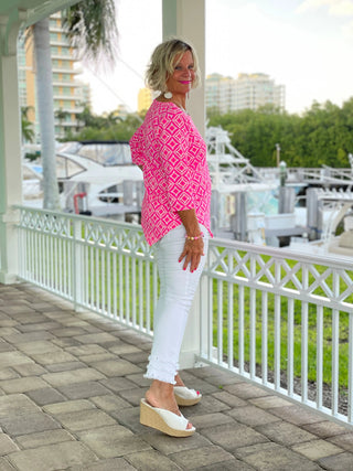 PINK DIAMONDS ASYMMETRIC TOP LULU-B