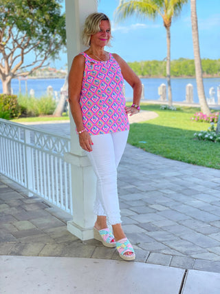 PALM TREE SIESTA HALTER TOP LULU-B