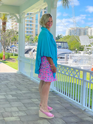 PALM TREE SIESTA LAYERED RUFFLE DRESS LULU-B