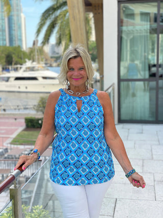 BAHAMA BLUE KEYHOLE TOP LULU-B