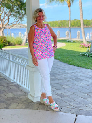 PALM TREE SIESTA HALTER TOP LULU-B