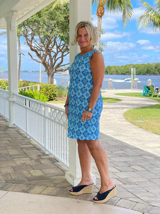 BAHAMA BLUE SHIFT DRESS LULU-B