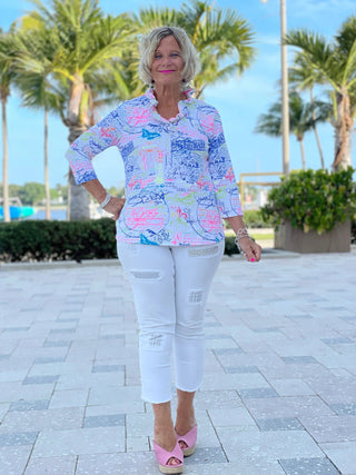 POST CARDS OFLOVE 3/25 RUFFLE TOP - Cathys Place