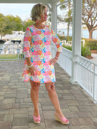 PALM BEACH GARDEN SLEEVE DRESS - Cathys Place