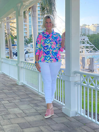 SECRET LOVE HEARTS RUFFLE TOP LULU-B