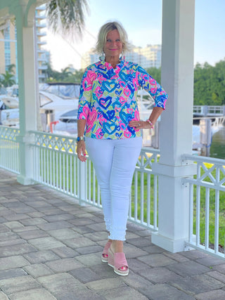 SECRET LOVE HEARTS RUFFLE TOP LULU-B