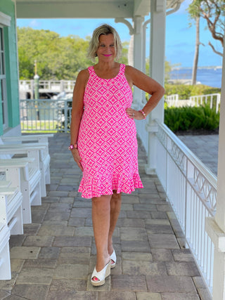 PINK DIAMONDS HALTER RUFFLE LULU-B