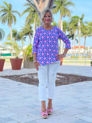 PINK STARFISH BEACH ASYMMETRIC TOP - Cathys Place