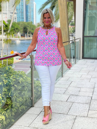 PALM TREE SIESTA KEYHOLE TOP LULU-B