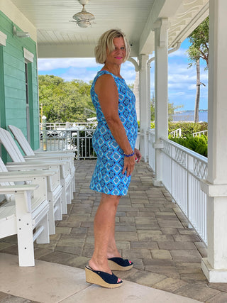 BAHAMA BLUE SHIFT DRESS LULU-B