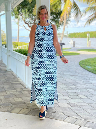 MELINA BLUE KEYHOLE MAXI LULU-B