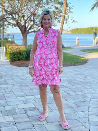 PINK LANE COLLAR DRESS - Cathys Place