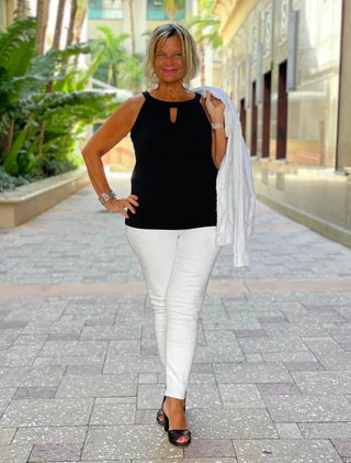 BLACK  KEYHOLE TOP FINAL SALE LULU-B