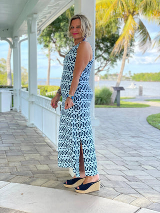 MELINA BLUE KEYHOLE MAXI LULU-B