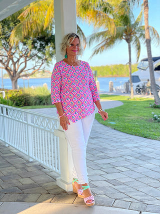 PALM TREE SIESTA ASYMMETRIC TOP LULU-B