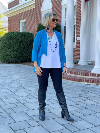 SKY BLUE MESH RUFFLE WRAP LULU-B