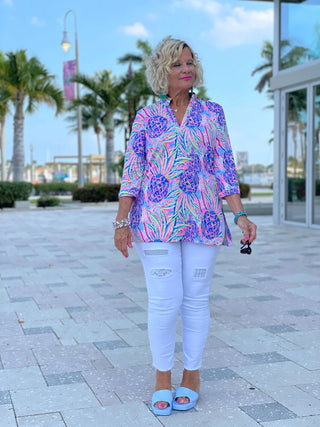 PINK PINEAPPLE TUNIC - Cathys Place