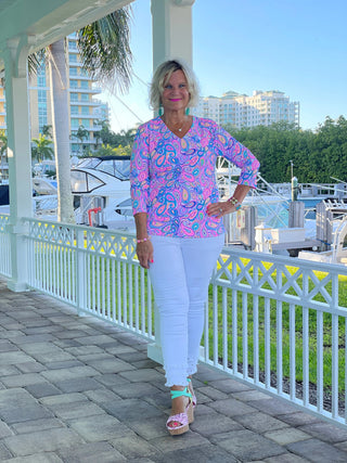 CAROLINA PAISLEY V NECK LULU-B