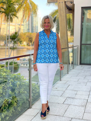 BAHAMA BLUE SLEEVELESS ZIPPER LULU-B